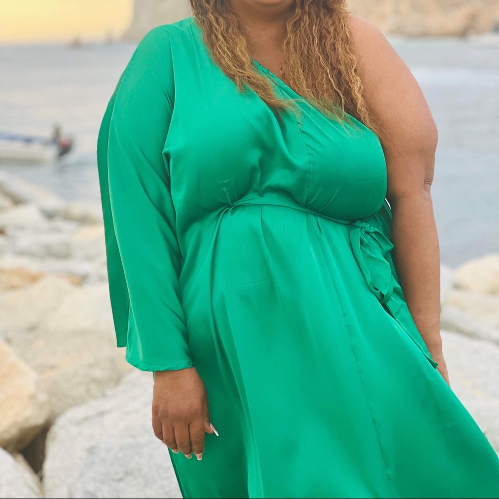SHEIN  one shoulder satin dress